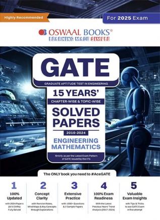 Oswaal GATE Chapter-wise Topic-wise 15 Years' Solved Papers 2010 to 2024 | Engineering Mathematics For 2025 Exam