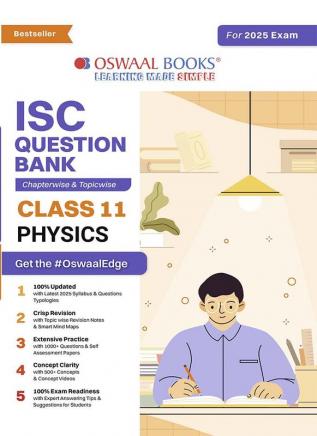 Oswaal ISC Question Bank Class 11 Physics | Chapterwise | Topicwise | Solved Papers | For 2025 Exams