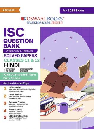 Oswaal ISC Question Bank Class 12 Hindi | Chapterwise and Topicwise | Solved Papers | For Board Exams 2025