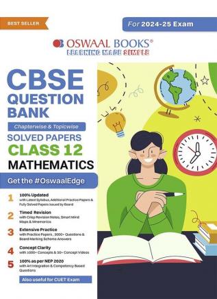 Oswaal CBSE Question Bank Class 12 Mathematics Chapterwise and Topicwise Solved Papers For Board Exams 2025