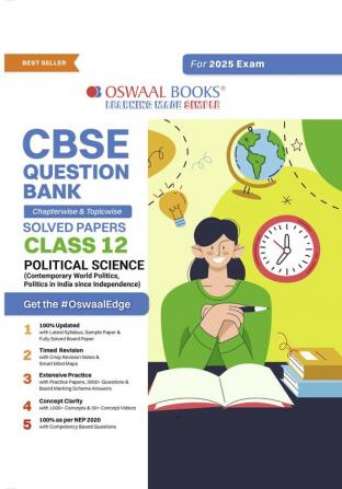 Oswaal CBSE Question Bank Class 12 Political Science Hardcover Book Chapterwise and Topicwise Solved Papers For Board Exams 2025