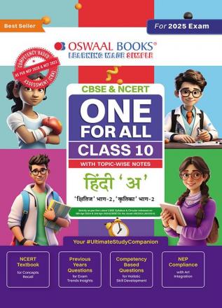 Oswaal CBSE & NCERT One for All Class 10 Hindi A | With Topic Wise Notes For 2025 Board Exam