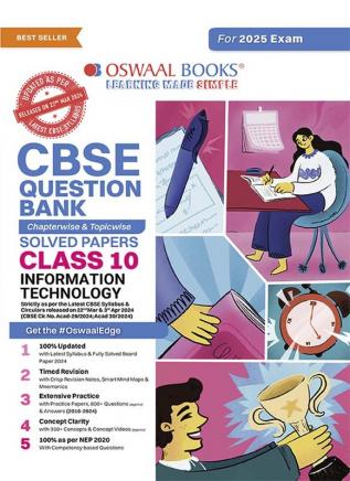 Oswaal CBSE Question Bank Class 10 IT, Chapterwise and Topicwise Solved Papers For Board Exams 2025