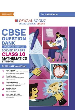 Oswaal CBSE Question Bank Class 10 Mathematics Standard Hardcover Book Chapterwise and Topicwise Solved Papers For Board Exams 2025