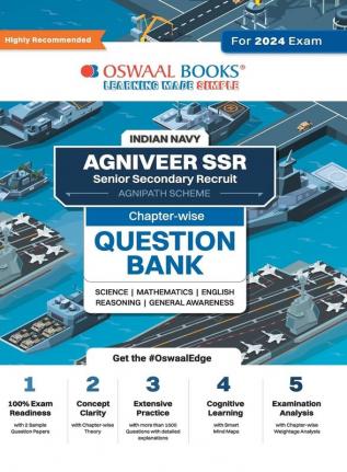 Oswaal Indian Navy – Agniveer SSR (Senior Secondary Recruit) (Agnipath Scheme) Question Bank | Chapterwise Topicwise for Science| Mathematics | English | Reasoning | General Awareness For 2024 Exam