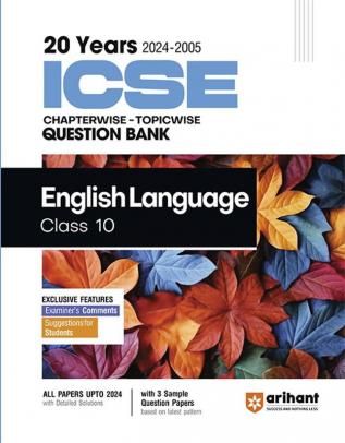 20 YRS ICSE Chapterwise Question bank English Language 10th