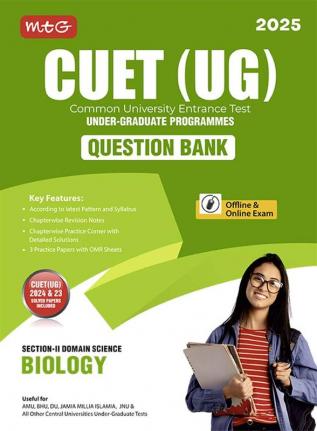 MTG NTA CUET (UG) Chapterwise Question Bank Biology With Practice Papers & OMR Sheet | Entrance Exam Preparation Book 2025