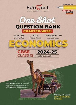 Educart CBSE Class 12 ECONOMICS One Shot Question Bank 2024-25 (for 2025 exam)