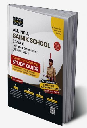 Examcart Sainik School Entrance Class 9 Guide Book for 2025 Exam in English