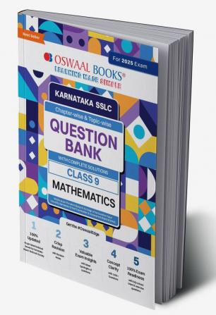 Oswaal Karnataka SSLC Question Bank Class 9 Mathematics Book | Chapter-wise & Topic-wise | With Complete Solutions | For Board Exams 2025