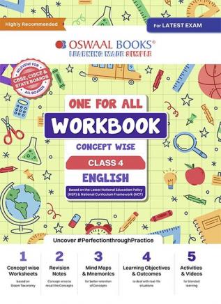 Oswaal One For All Workbook Concept Wise Class-4 English (For Latest Exam)