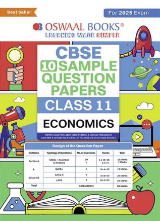 Oswaal Cbse Sample Question Papers Class 11 Economics Book (For 2025 Exam)