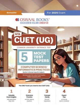 Oswaal NTA CUET (UG) 5 Mock Test Papers Computer Science/Informatics Practices (For 2025 Exam)