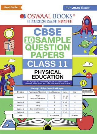 Oswaal Cbse Sample Question Papers Class 11 Physical Education Book (For 2025 Exam)