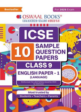 Oswaal ICSE | 10 Sample Question Papers | Class 9 | English-1 (For 2025 Exam)