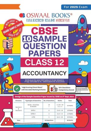 Oswaal CBSE Sample Question Papers Class 12 Accountancy (For 2025 Exam)