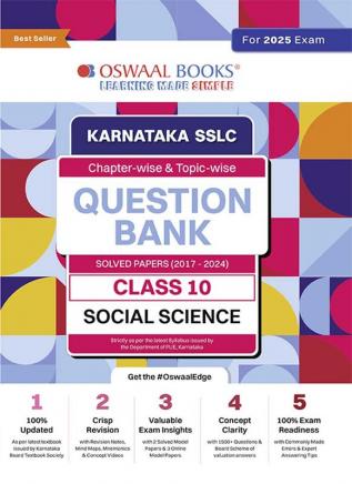 Oswaal Karnataka Sslc | Chapterwise & Topicwise | Question Bank Class 10 | Social Science Book | For Board Exams 2025