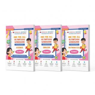 Oswaal One For All Olympiad Workbook Class 3 (Set of 3 Books) Maths Science & English For 2024-25 Exam