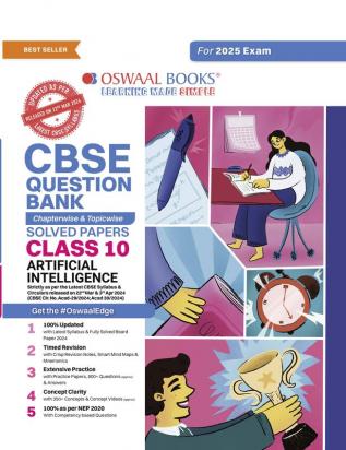 Oswaal CBSE Question Bank Class 10 Artificial Intelligence Chapterwise and Topicwise Solved Papers For Board Exams 2025