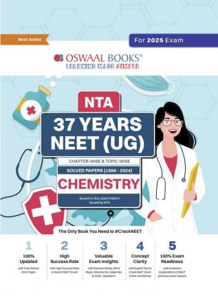 Oswaal NEET (UG) 37 Years' Chapter-wise & Topic-wise Solved Papers Chemistry (1988 - 2024) for 2025 Exam