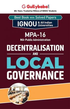 MPA-016 Decentralization And Local Governance