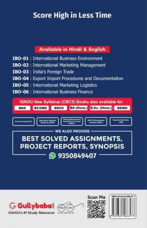 Gullybaba IGNOU M.Com (Edition) IBO-5 International Marketing Logistics In English Medium IGNOU Help Books with Solved Sample Question Papers and Important Exam Notes Latest