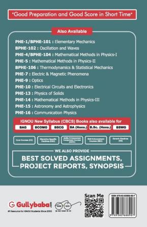 PHE-06 Thermodynamics and Statistical Mechanics