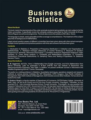 Business Statistics 3rd Ed