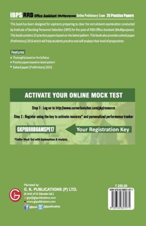IBPS RRB-CWE  Office Assistant (Multipurpose) Preliminary 25 Practice Papers 2017