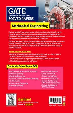 GATE Chapterwise Previous Years Solved Papers (2023-2000) Mechanical Engineering