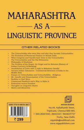 Maharashtra as a Linguistic Province