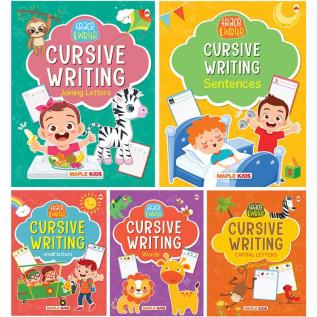 Cursive Writing Books (Set of 5 Books) (Handwriting Practice Books) - Small Letters Capital Letters Joining Letters Sentences Words for Age 3-7: ... Letters Joing Letters Sentences Words