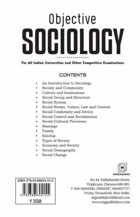 OBJECTIVE SOCIOLOGY For All Indian Universities and Other Competitive Examinations