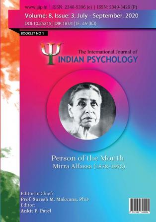 THE INTERNATIONAL JOURNAL OF INDIAN PSYCHOLOGY (Volume 8 Issue 3) Booklet 1