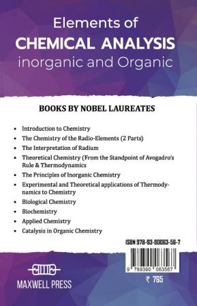 Elements of Chemical AnalysisinOrganic and Organic