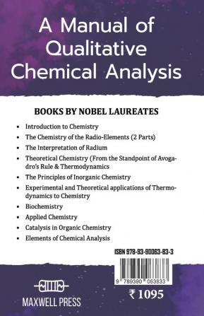 A Manual of Qualitative Chemical Analysis