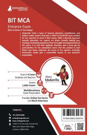 BIT MCA Entrance Exam 2023 : Mathematics English Analytical Ability Logical Reasoning Computer Awareness - 10 Mock Tests (1200 Solved Questions) with Free Access to Online Tests