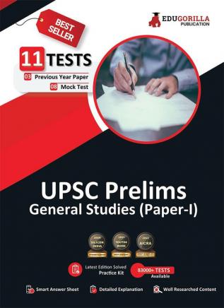 UPSC Prelims General Studies (Paper 1) Book 2023 (English Edition) - 8 Mock Tests and 3 Previous Year Papers (1300 Solved Objective Questions) with Free Access to Online Tests