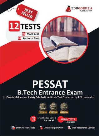 PESSAT 2024 : Guide Book for Admission to B.Tech (Mathematics Physics Chemistry English) - 10 Full Length Mock Tests with Free Access to Online Tests