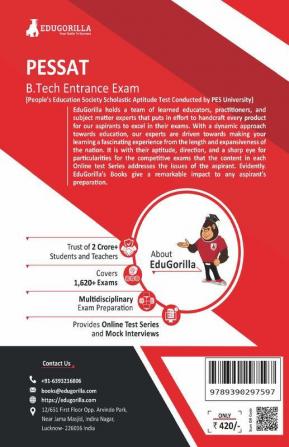 PESSAT 2024 : Guide Book for Admission to B.Tech (Mathematics Physics Chemistry English) - 10 Full Length Mock Tests with Free Access to Online Tests