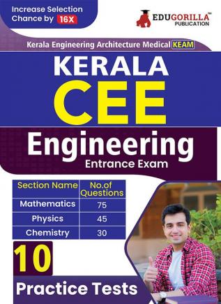 Kerala CEE 2024 : Engineering Entrance Exam | KEAM - Kerala Engineering Architecture Medical | 10 Solved Practice Tests (1500 MCQs) | Free Access to Online Tests