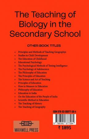 The Teaching of Biology in the Secondary School