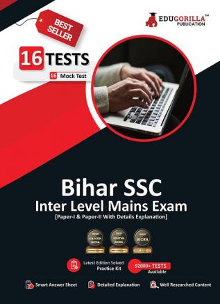 BSSC Inter Level Mains Exam (English Edition) 2023 - 16 Mock Tests (8 Paper-I and 8 Paper-II) 2000 Solved MCQ Questions with Free Access to Online Tests