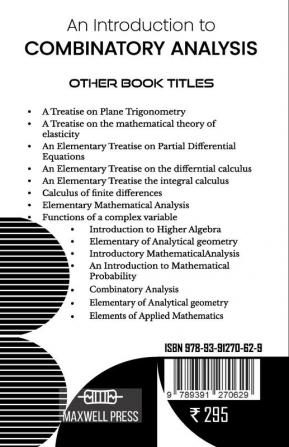 An Introduction to Combinatory Analysis