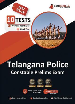 Telangana Police Constable Prelims Exam 2023 - 8 Mock Tests and 2 Previous Year Papers (2000 Solved Practice Questions) with Free Access To Online Tests