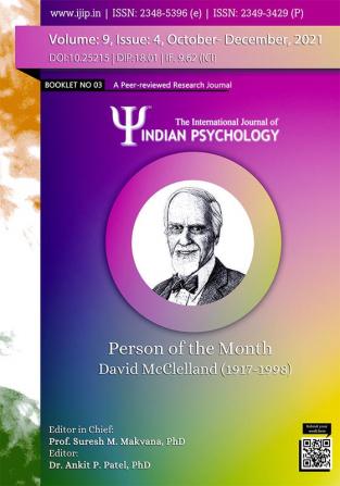 THE INTERNATIONAL JOURNAL OF INDIAN PSYCHOLOGY VOLUME 9 ISSUE 4 Booklet no. 3