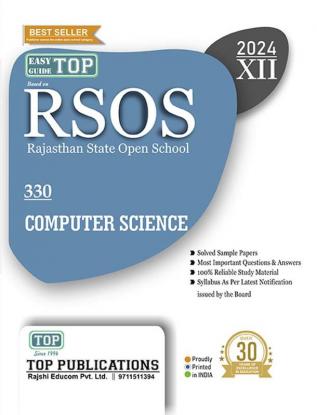 TOP-330 COMPUTER SCIENCE Class 12th RSOS (RAJSHTHAN STATE OPEN SCHOOLING) Guide Book English Medium