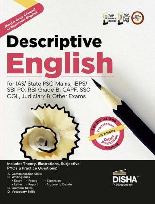 Descriptive English for IAS/ State PSC Mains IBPS/ SBI PO RBI Grade B CAPF SSC CGL Judiciary & other Exams | Previous Year (PYQs) Questions | Comprehension Writing Grammar & Vocabulary Skills