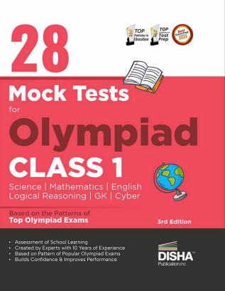 28 Mock Test Series for Olympiads Class 1 Science Mathematics English Logical Reasoning GK & Cyber 3rd Edition