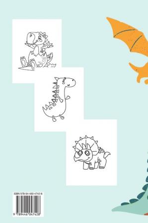 Dinos! Livre de Coloriage: Grand cadeau pour garçons et filles - Livre d'activités pour enfants - Format optimal 6 x 9